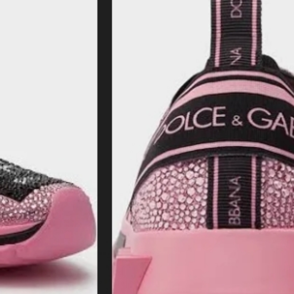 Dolce & Gabbana BLING Pink and Black Sneakers - Picture 4 of 4